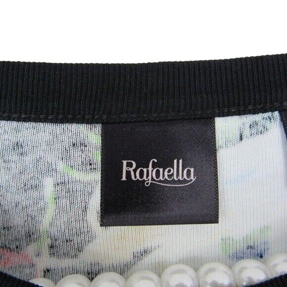 Rafaella Knit Top Blouse Boat Neck Embellished Splash Motif Size Small - Picture 3 of 8